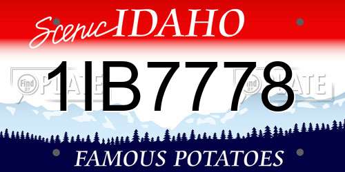 1IB7778 Idaho License Plate