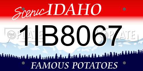 1IB8067 Idaho License Plate