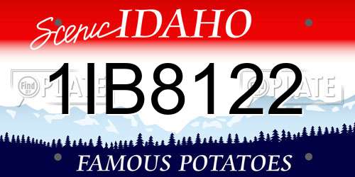 1IB8122 Idaho License Plate