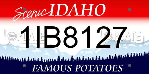 1IB8127 Idaho License Plate