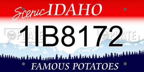1IB8172 Idaho License Plate
