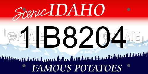 1IB8204 Idaho License Plate