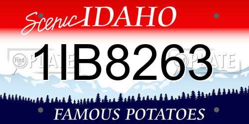 1IB8263 Idaho License Plate