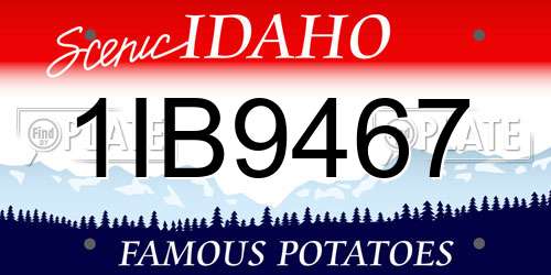 1IB9467 Idaho License Plate