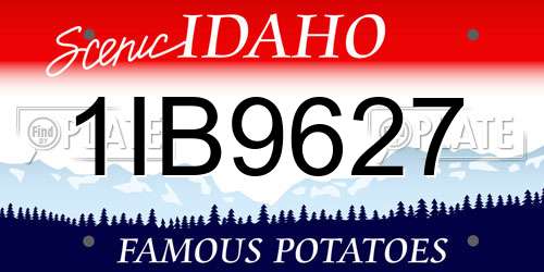 1IB9627 Idaho License Plate