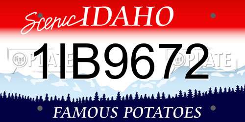 1IB9672 Idaho License Plate