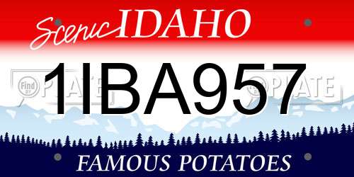 1IBA957 Idaho License Plate