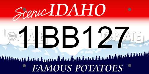 1IBB127 Idaho License Plate