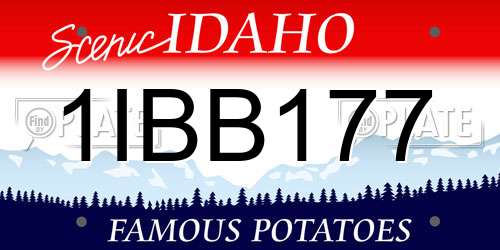 1IBB177 Idaho License Plate