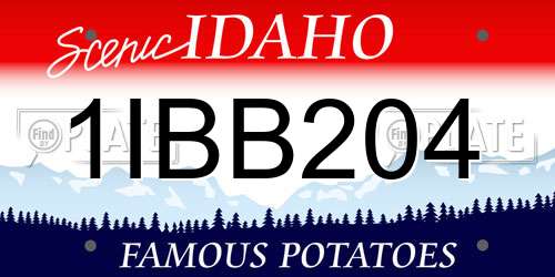 1IBB204 Idaho License Plate