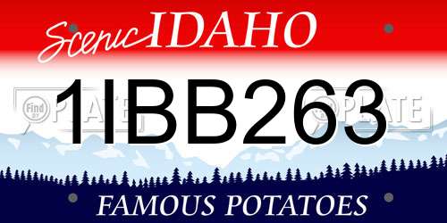 1IBB263 Idaho License Plate