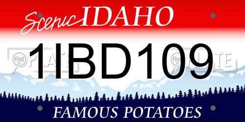 1IBD109 Idaho License Plate
