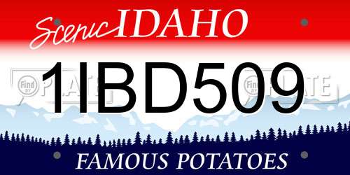 1IBD509 Idaho License Plate
