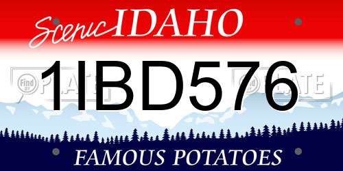 1IBD576 Idaho License Plate