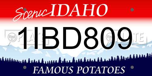 1IBD809 Idaho License Plate