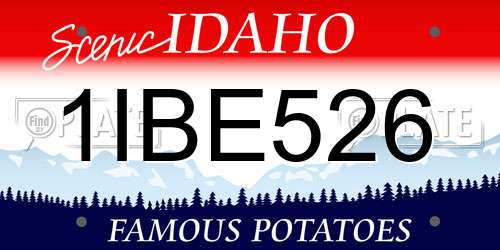 1IBE526 Idaho License Plate
