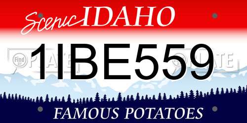 1IBE559 Idaho License Plate