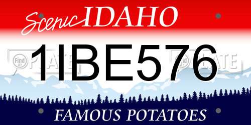 1IBE576 Idaho License Plate