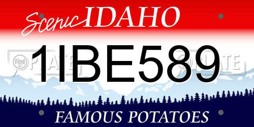 1IBE589 Idaho License Plate