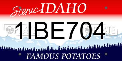 1IBE704 Idaho License Plate