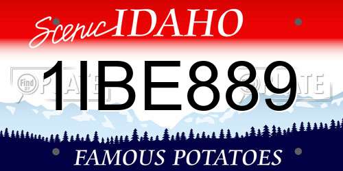 1IBE889 Idaho License Plate