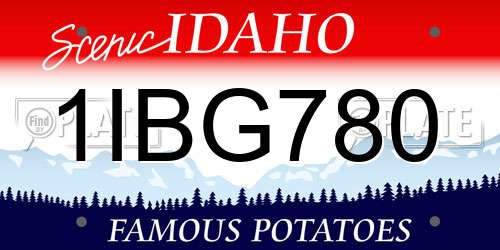 1IBG780 Idaho License Plate