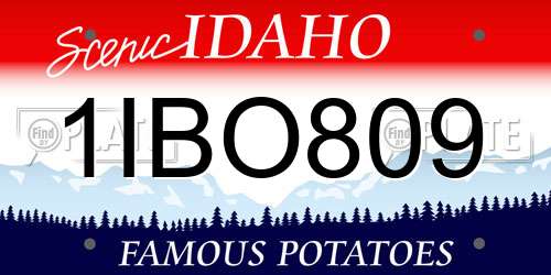 1IBO809 Idaho License Plate