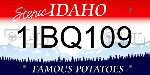 1IBQ109 Idaho License Plate
