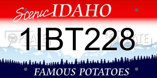 1IBT228 Idaho License Plate