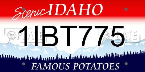 1IBT775 Idaho License Plate