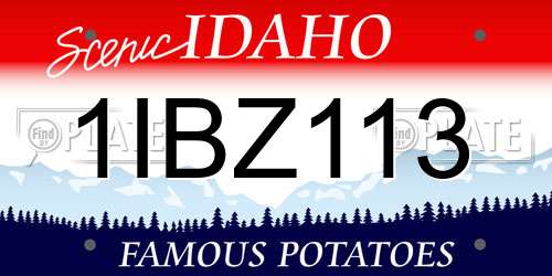 1IBZ113 Idaho License Plate