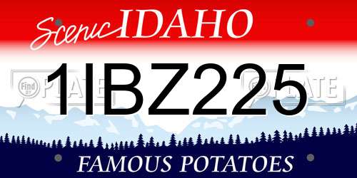 1IBZ225 Idaho License Plate