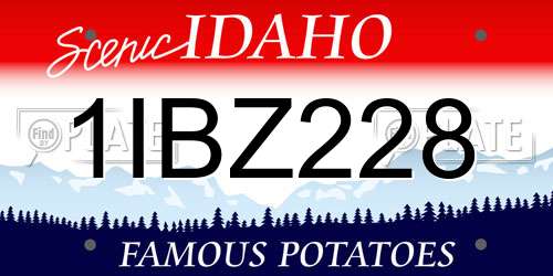 1IBZ228 Idaho License Plate