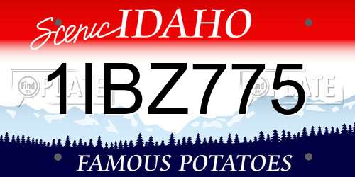 1IBZ775 Idaho License Plate