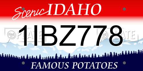 1IBZ778 Idaho License Plate
