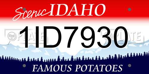 1ID7930 Idaho License Plate