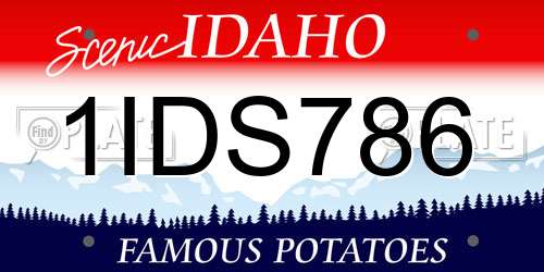 1IDS786 Idaho License Plate