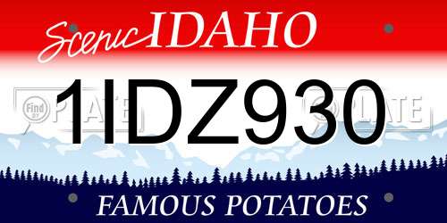 1IDZ930 Idaho License Plate