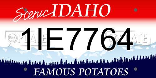 1IE7764 Idaho License Plate
