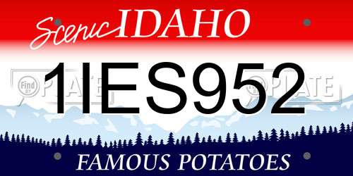1IES952 Idaho License Plate