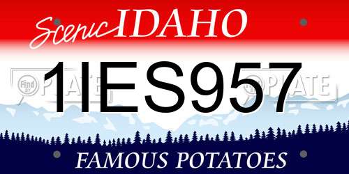 1IES957 Idaho License Plate