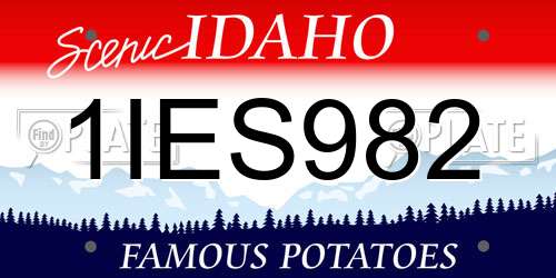 1IES982 Idaho License Plate