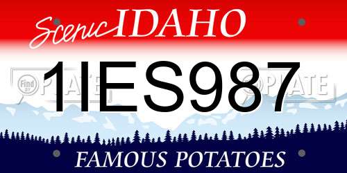 1IES987 Idaho License Plate
