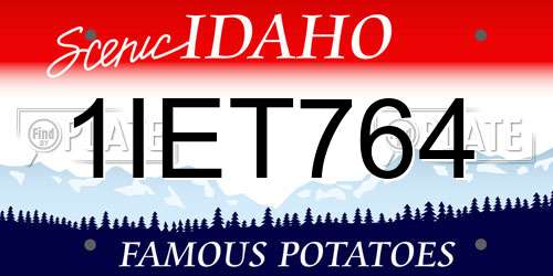 1IET764 Idaho License Plate