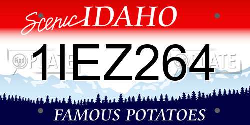 1IEZ264 Idaho License Plate