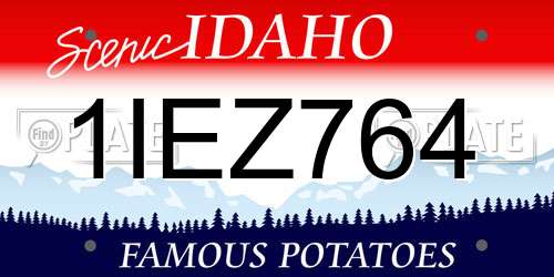 1IEZ764 Idaho License Plate
