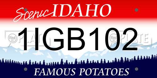 1IGB102 Idaho License Plate