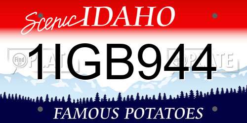1IGB944 Idaho License Plate