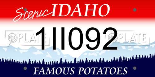 1II092 Idaho License Plate