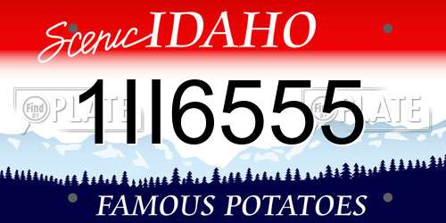 1II6555 Idaho License Plate
